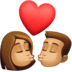 💏🏽 kiss: medium skin tone display on Facebook